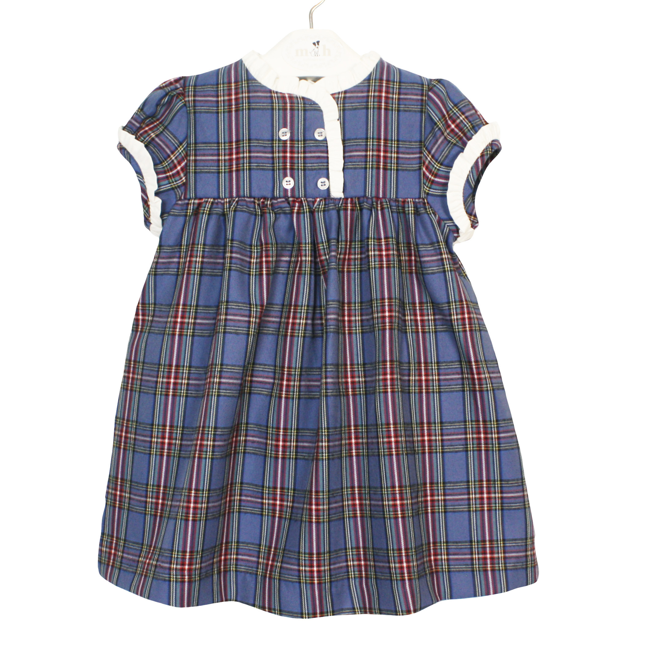 Vestido Balmoral tartan azul y burdeos