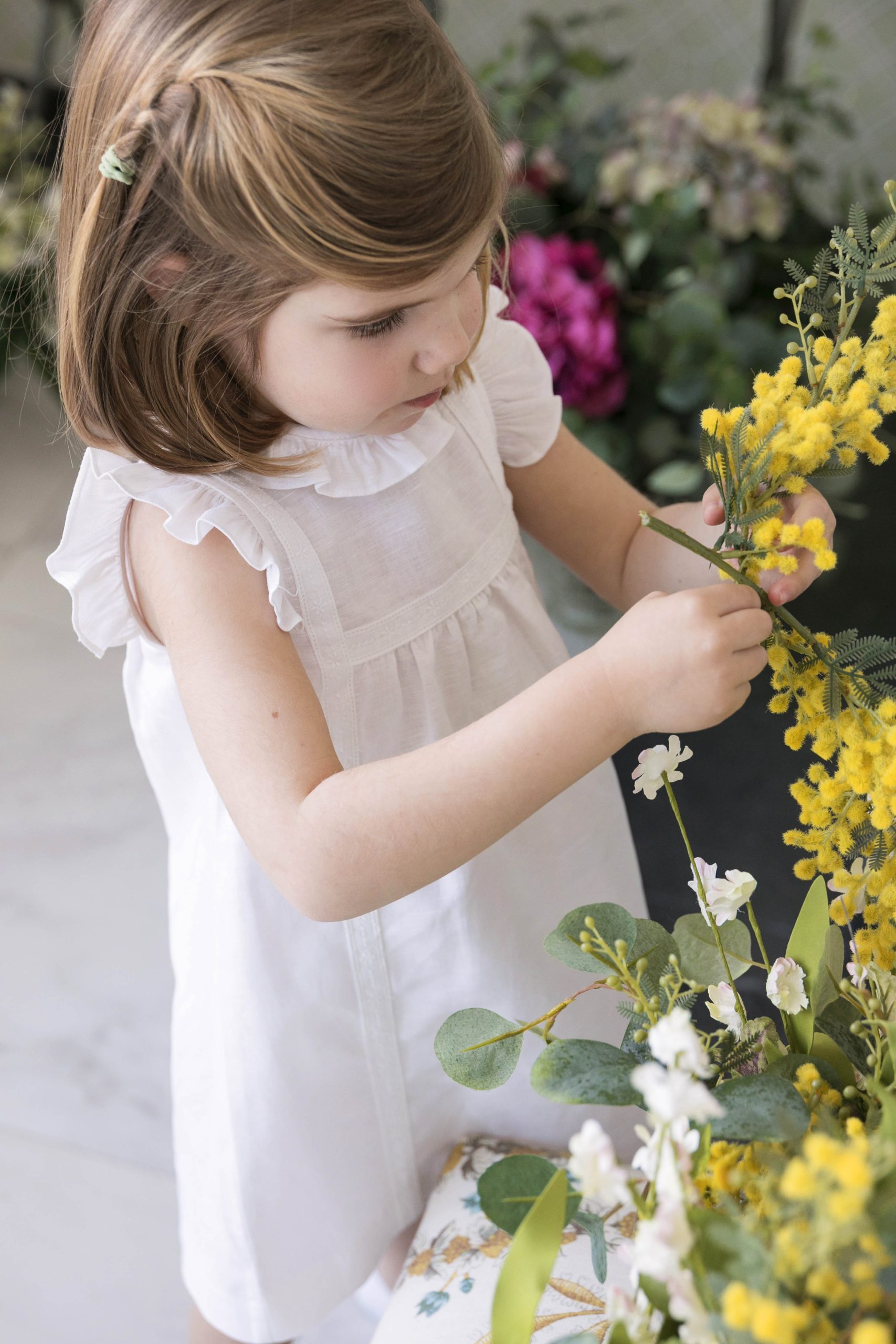 Vestido Celia en lino blanco