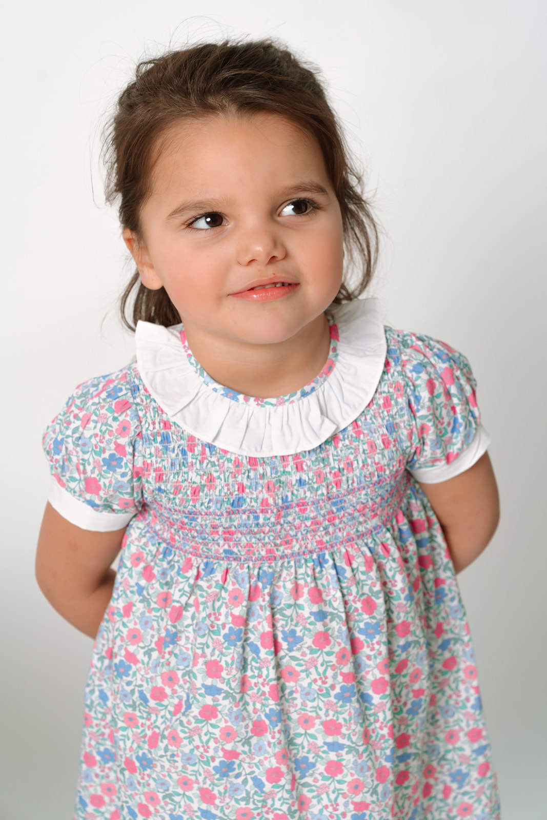 Vestido Flavia estampado Hera fucsia y azul