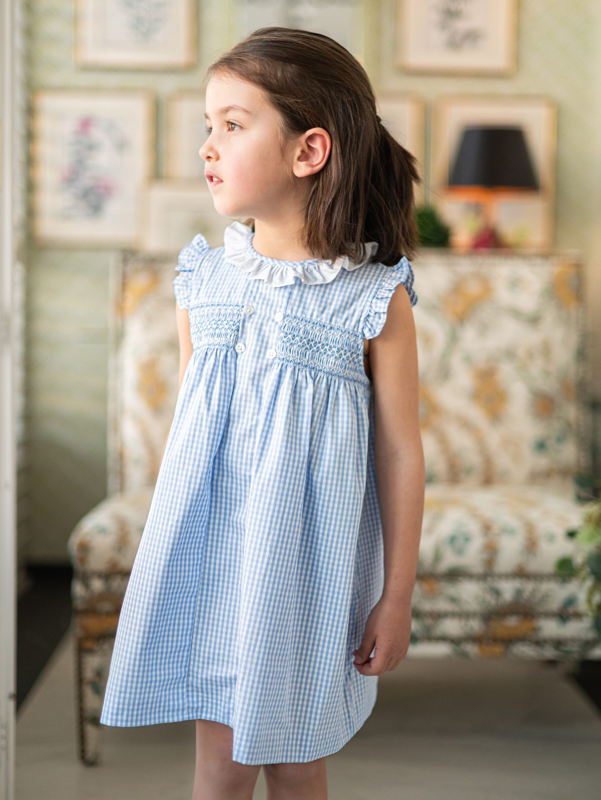 Vestido Inés vichy azul