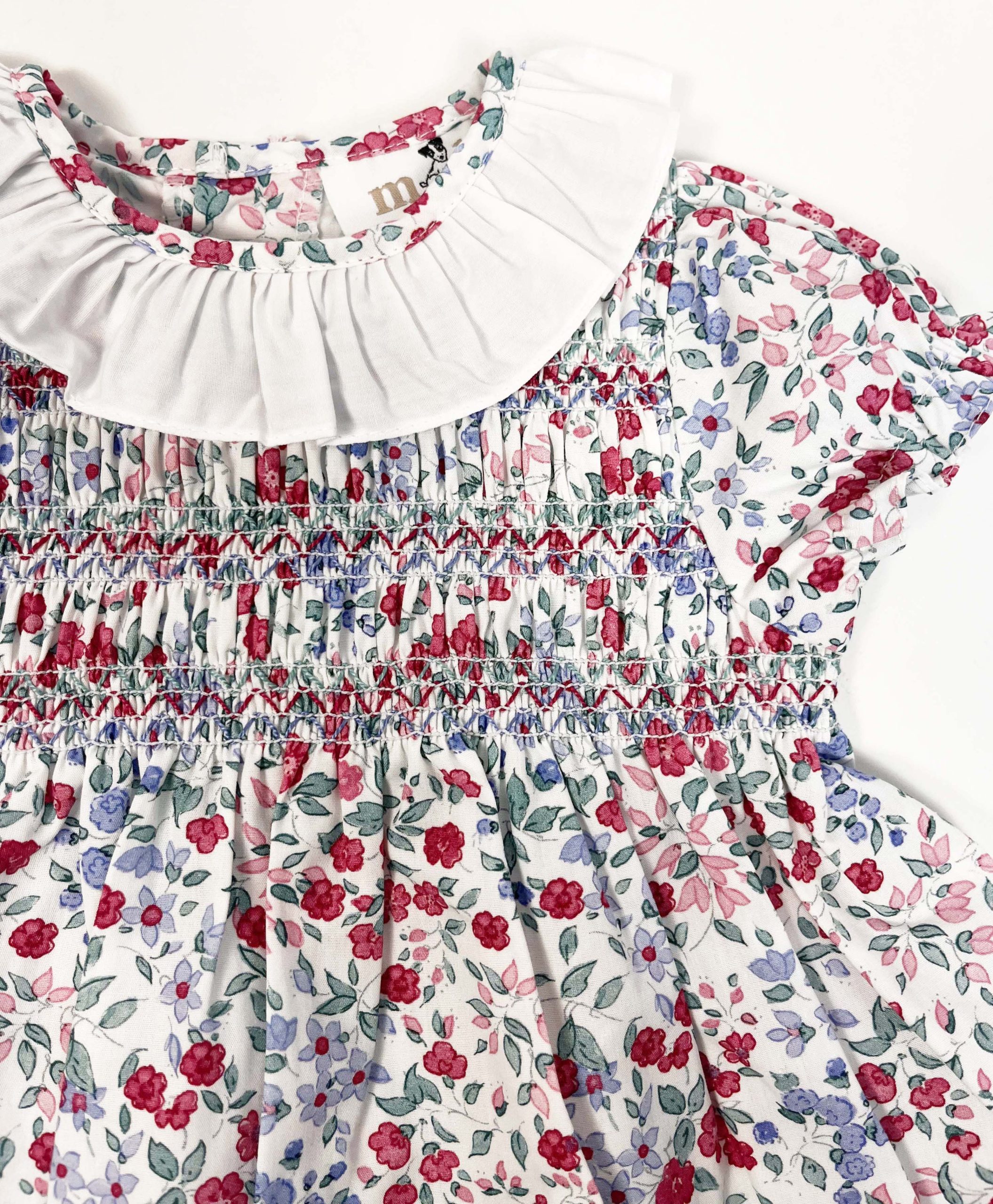 Vestido Margui flores rosas y azules