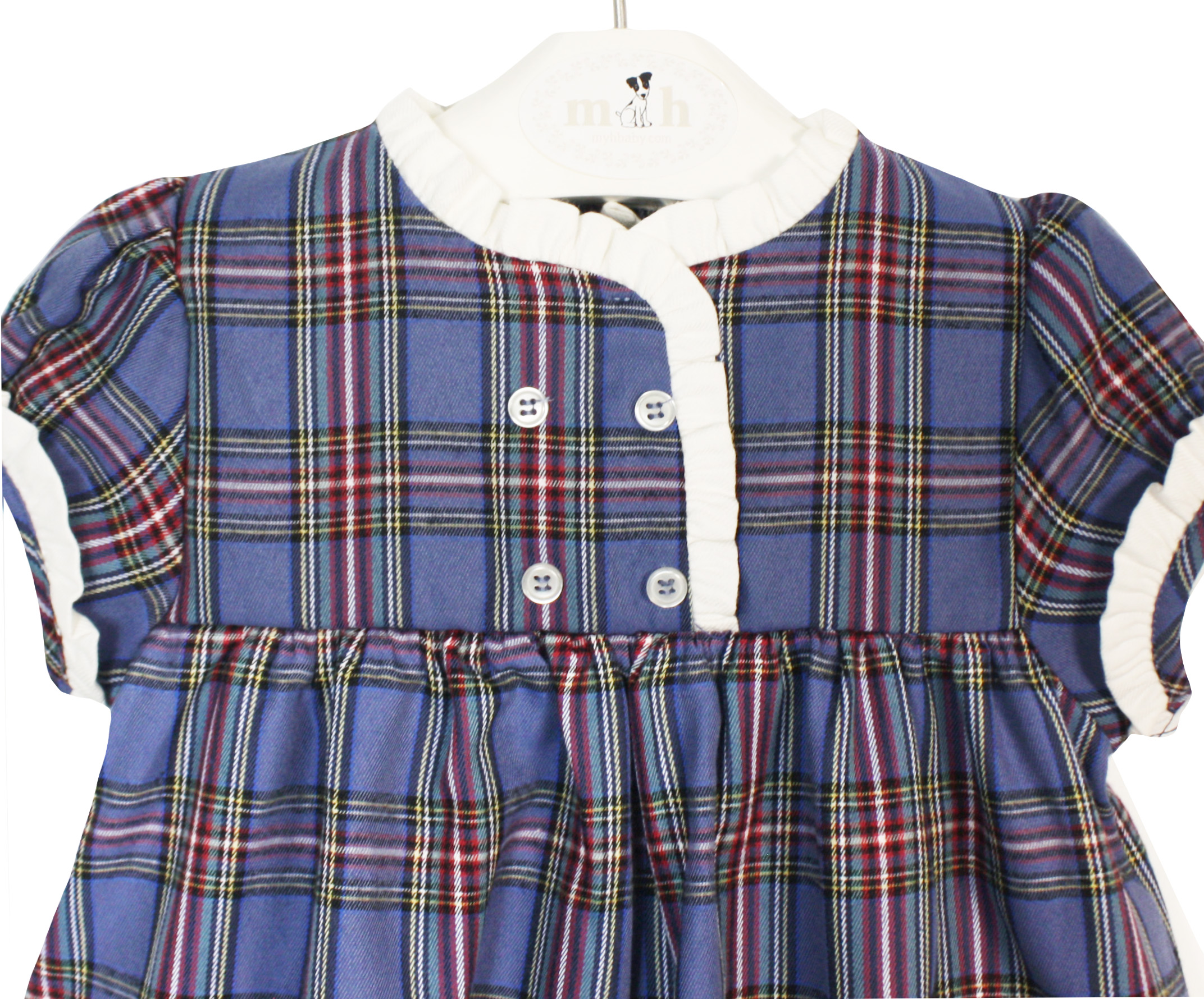 Vestido Balmoral tartan azul y burdeos