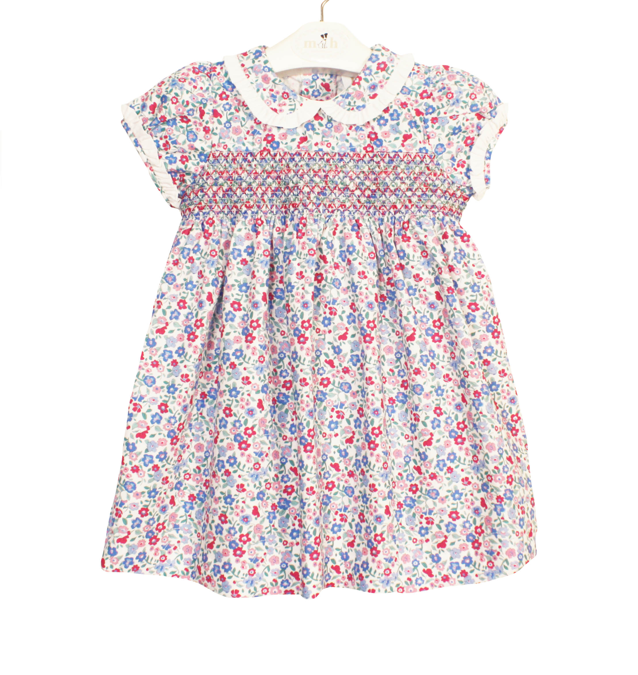 Vestido Valentina estampado Liceo fucsia y azul