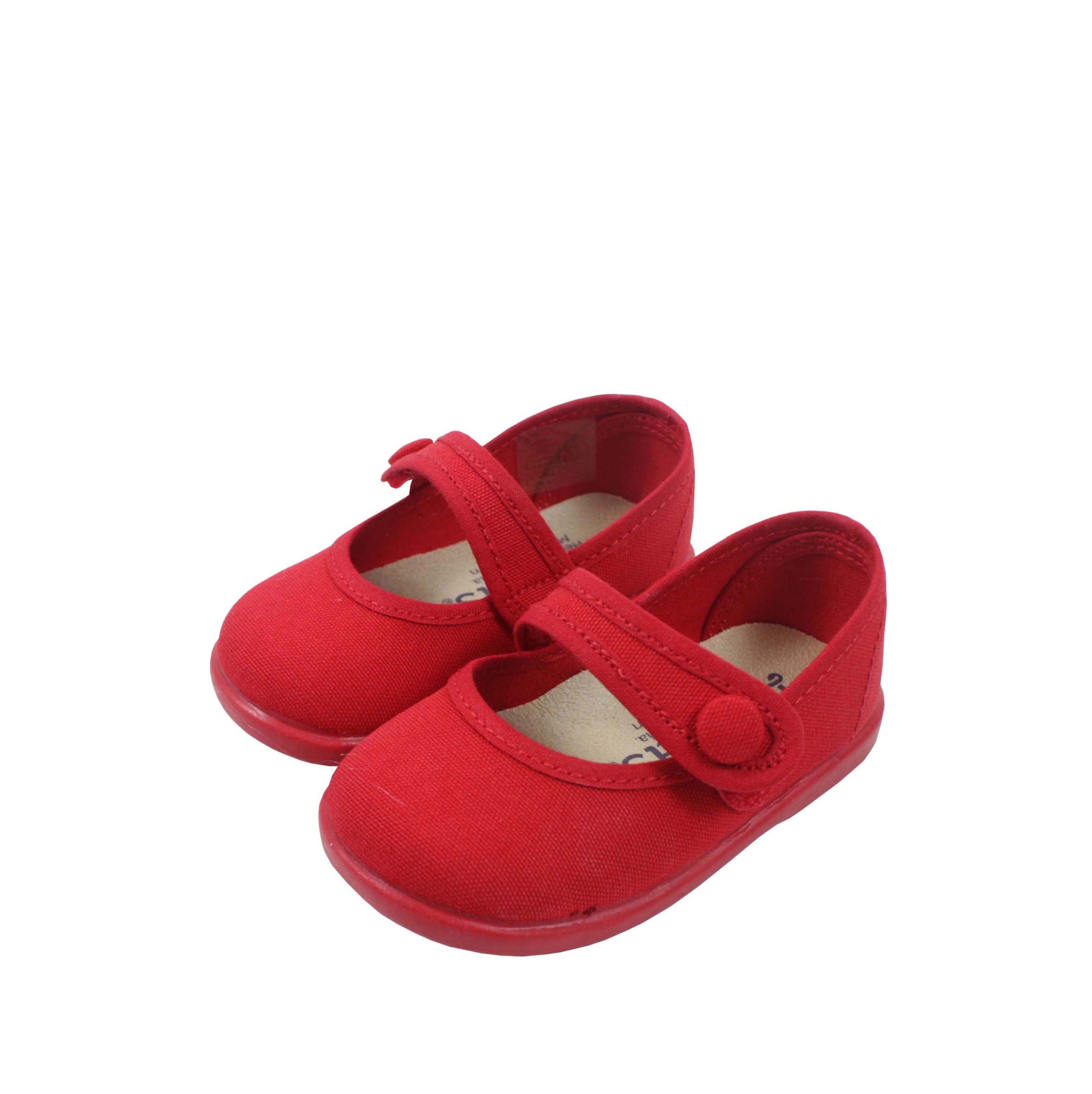 Loneta mercedita rojo con botón