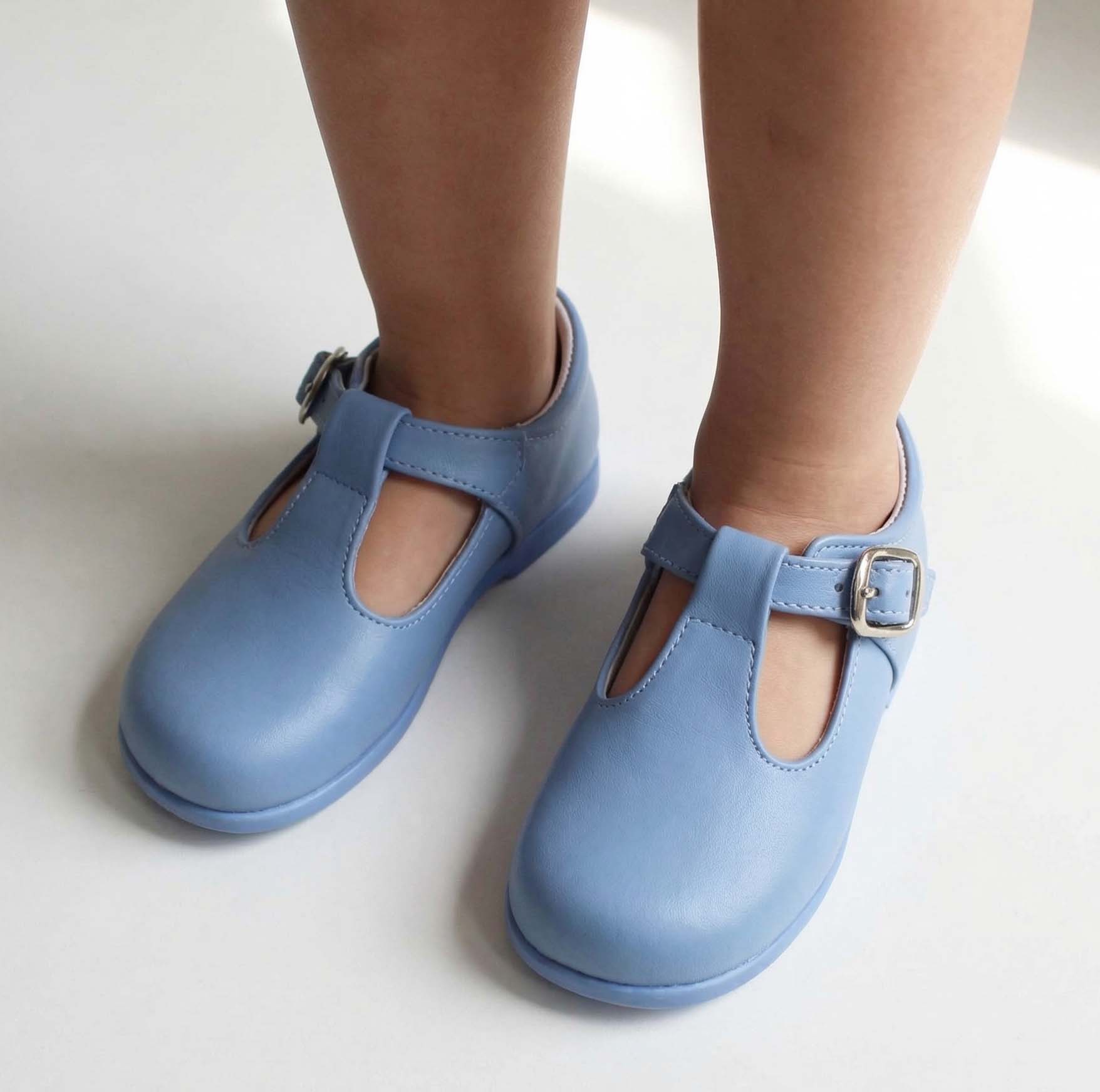 Zapato piel pepito azul