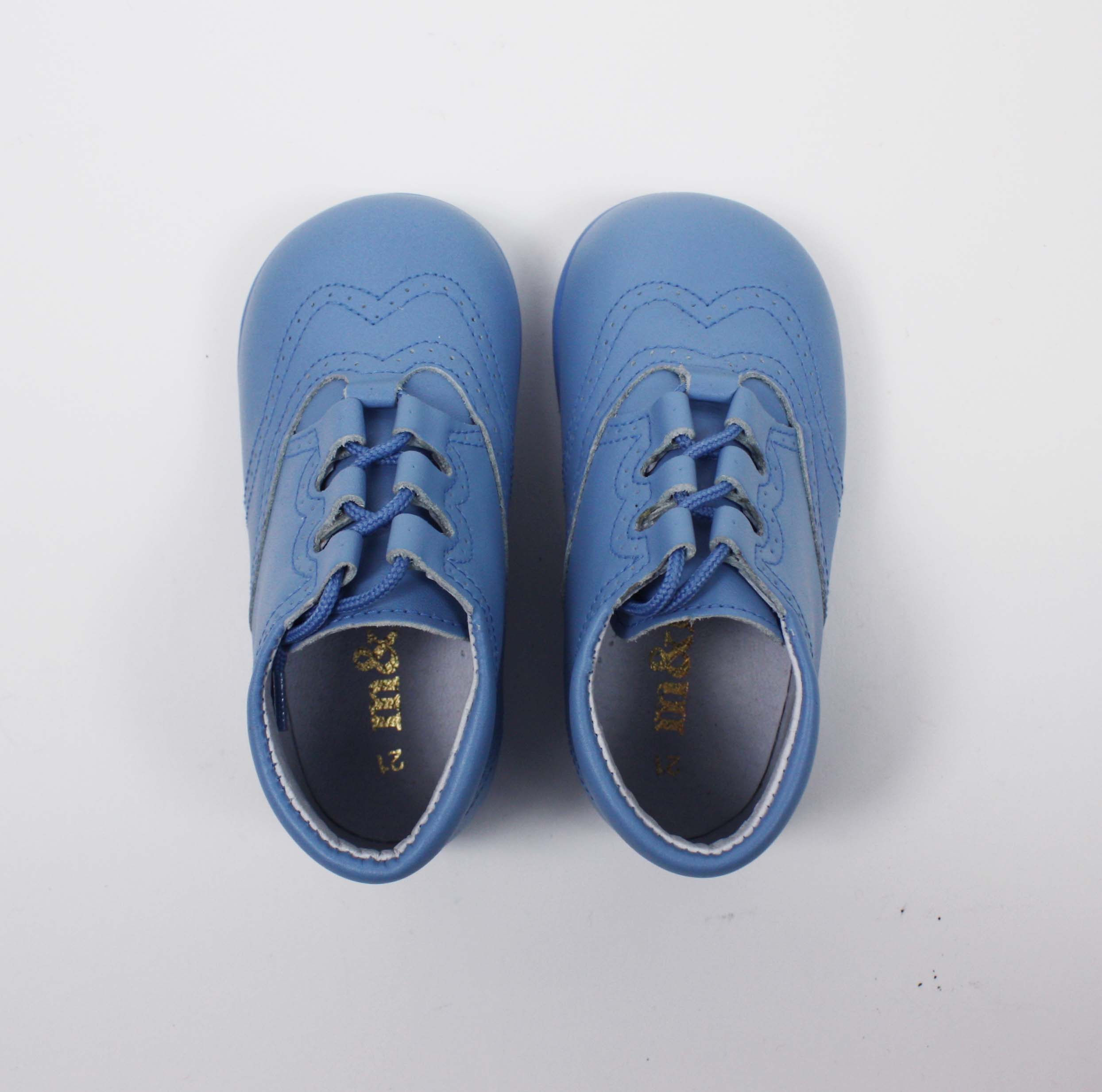Zapato piel bota gales azul