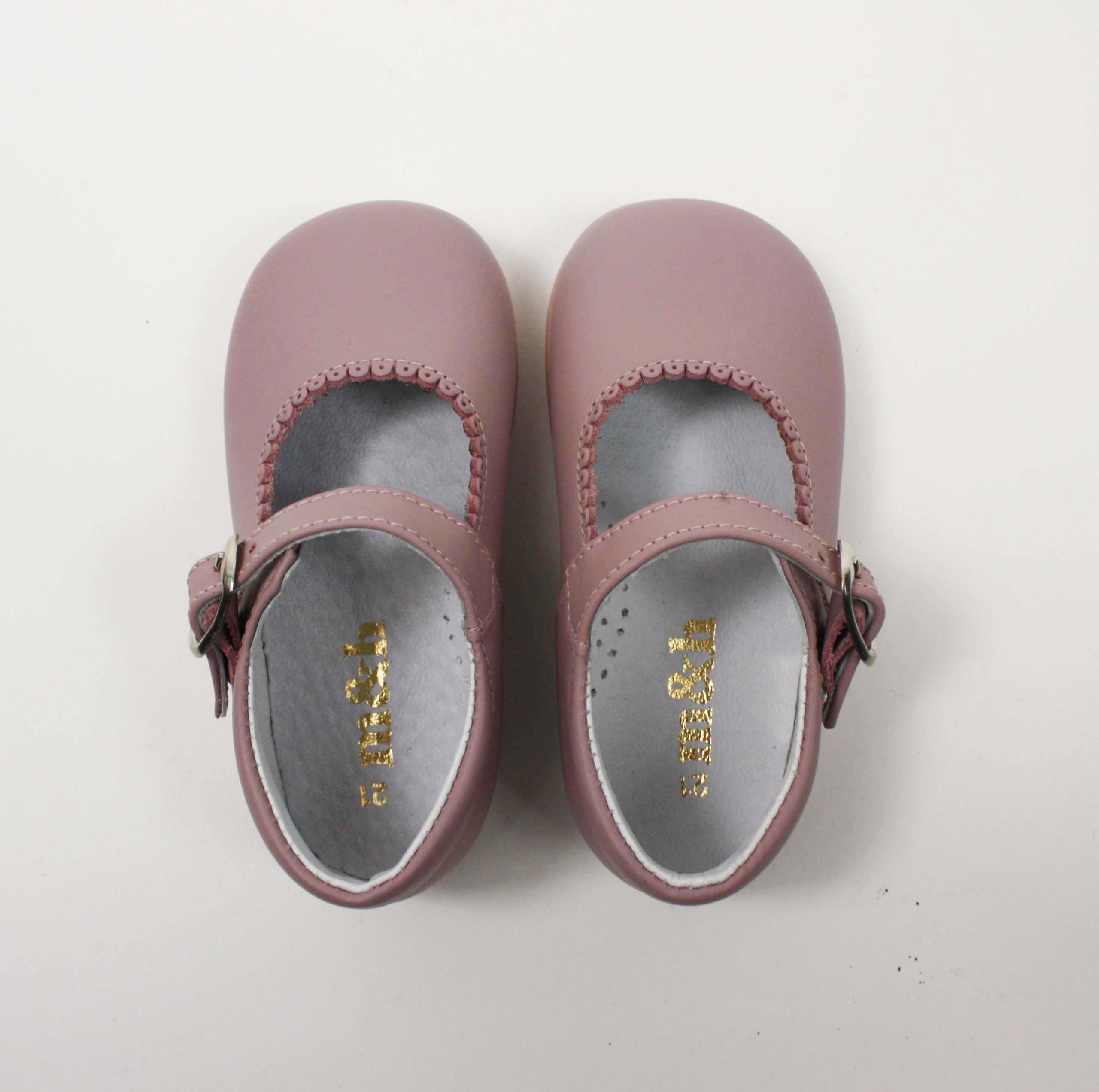 Zapato piel mercedita rosa palo