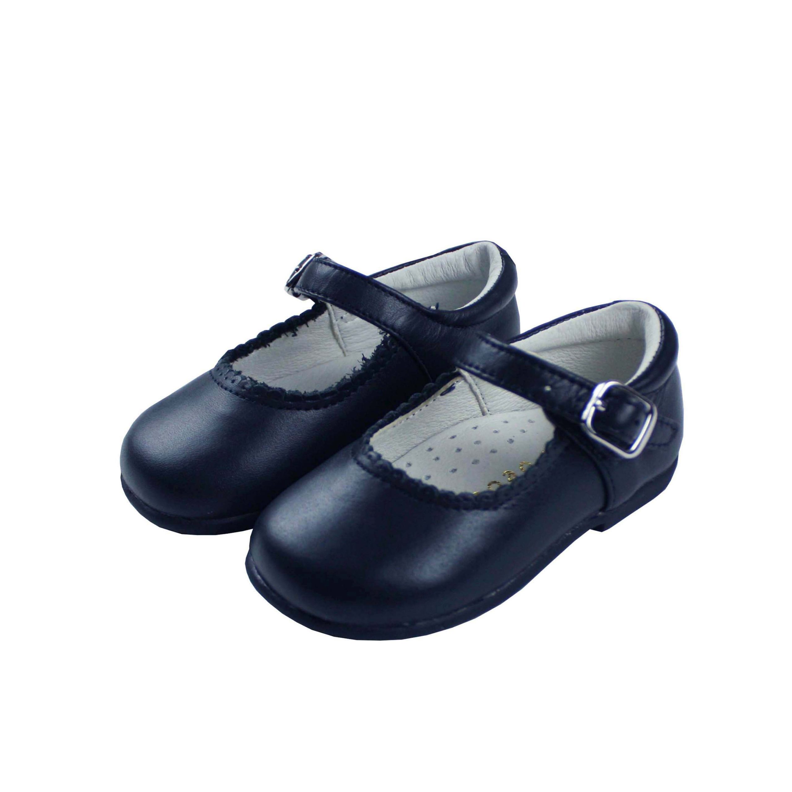 Zapato piel mercedita azul marino