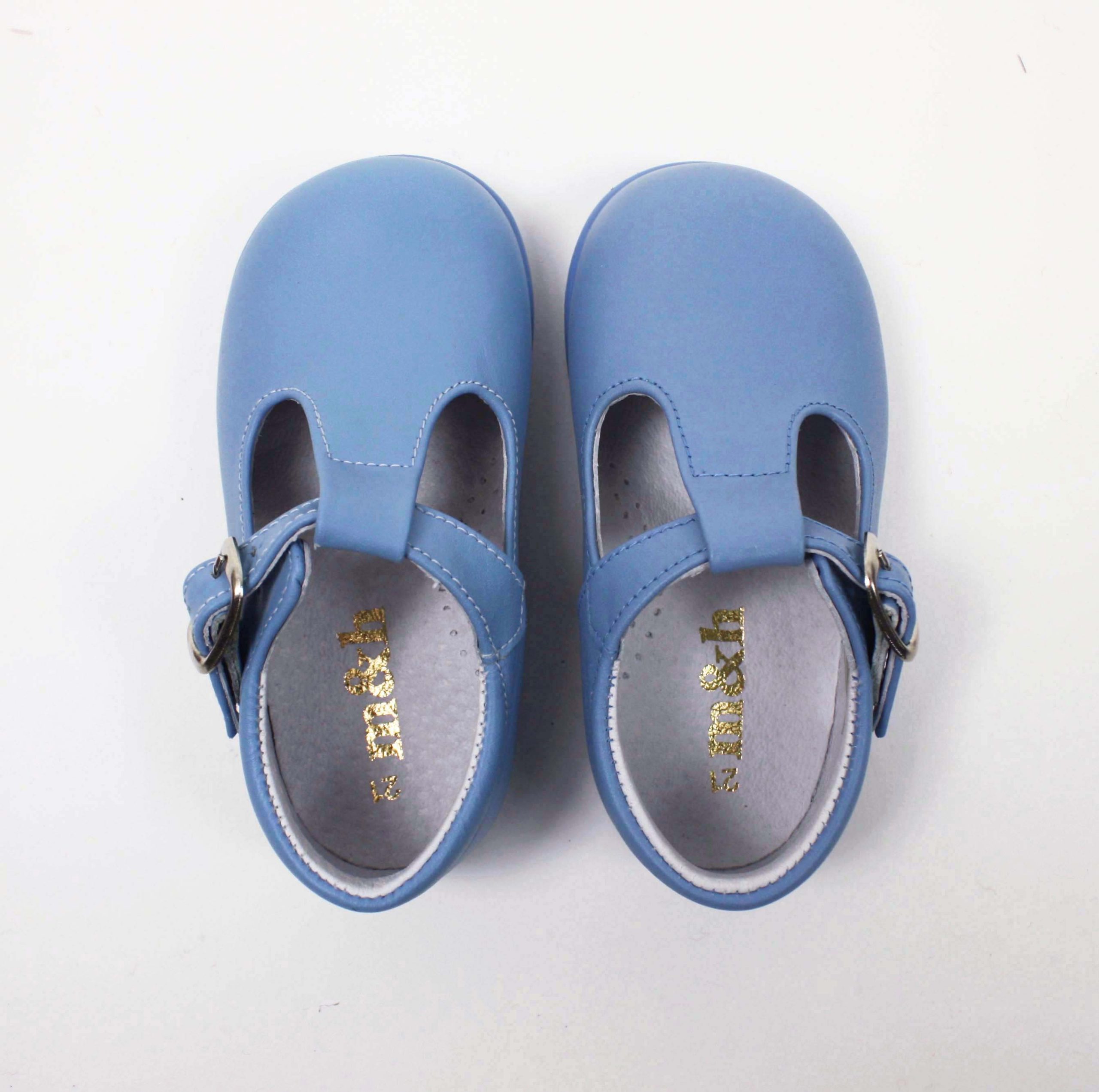 Zapato piel pepito azul