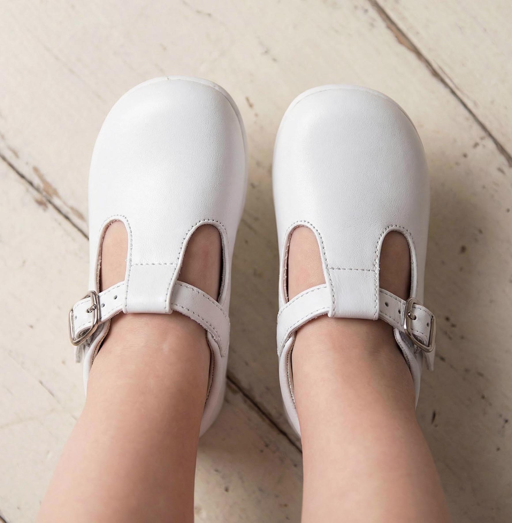 Zapato piel pepito blanco