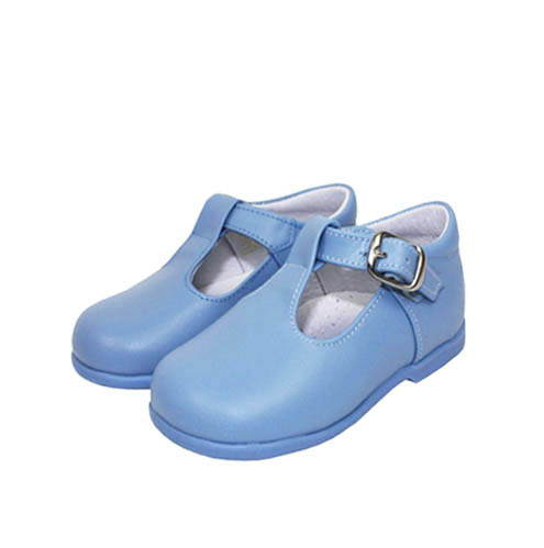 Zapato piel pepito azul
