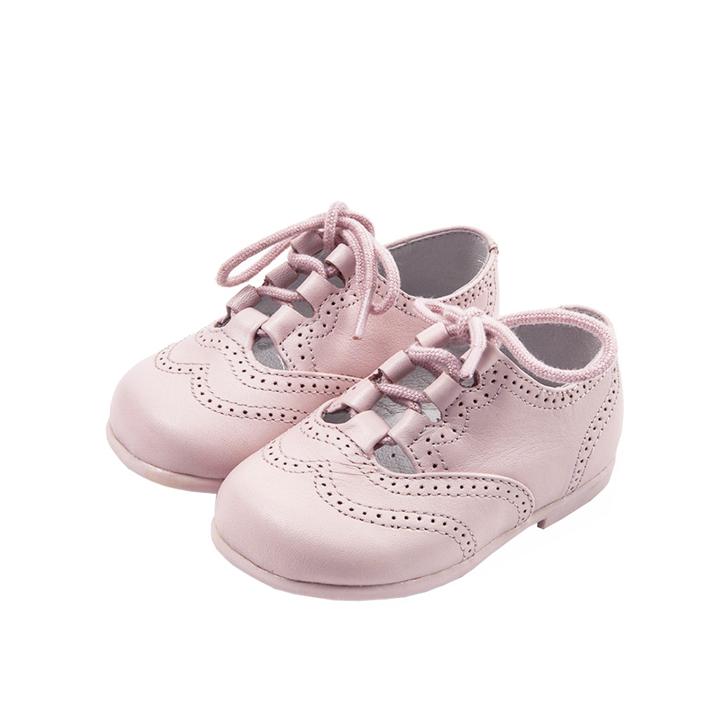 Zapato piel gales rosa sin lengüeta