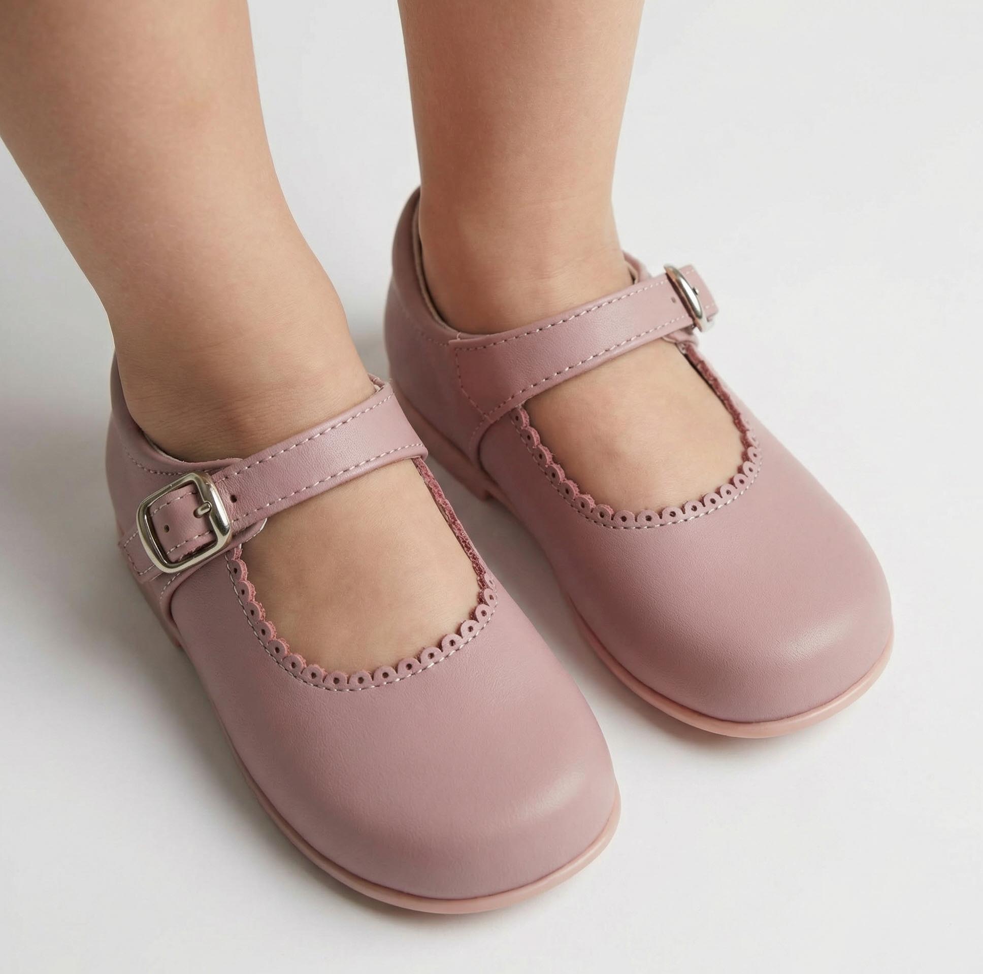 Zapato piel mercedita rosa palo